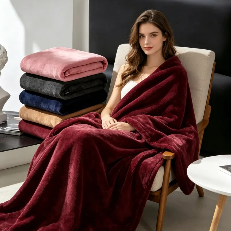 WASART Herbst-Winter Mehrfarbige Plüsch-Fleece-Decke Superweiche Flanell-Decke für Sofa Bett Couch Warme Mikrofaser-Decke 150