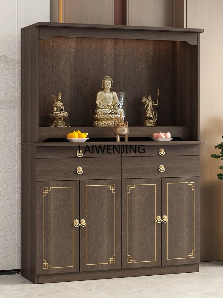 Family Buddhist temple Bodhisattva cabinet Home offering new Chinese shrine offering table God of Wealth cabinet