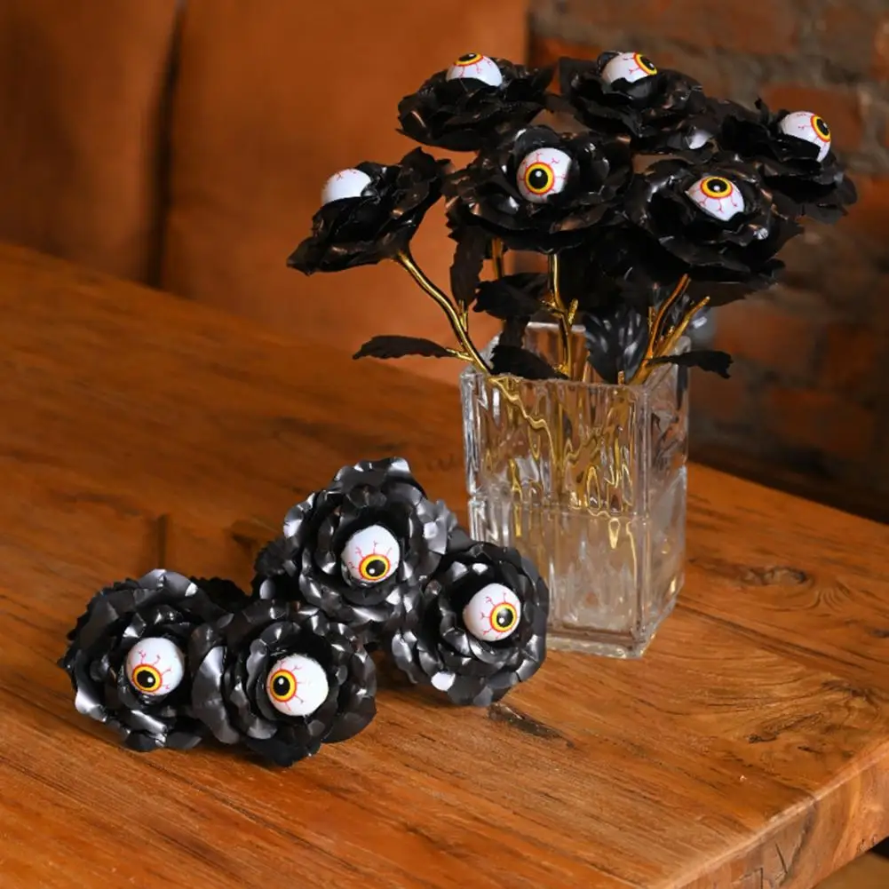 Halloween Eyeball Rose Spooky Eyeball Flower Arrangement Artificial Eyeball Rose Bouquet for Halloween Home Decor for Spooky