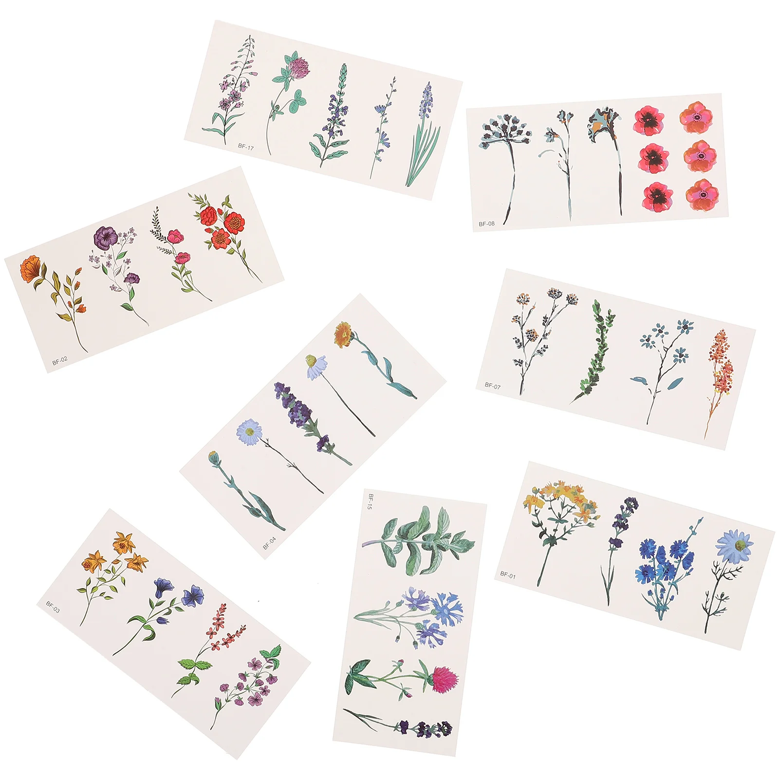 

8 Sheets Stickers Flower Temporary Tattoos Arm Flowers for Water Paper Girl Body