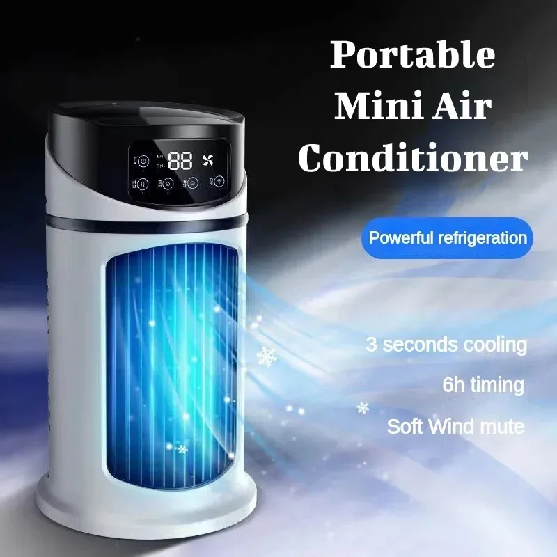 Portable Air Conditioner Electric Desktop Fan USB Plug in Air Cooler USB Air Cooler Fan Humidifier 6 Speed Spray Cooler Office