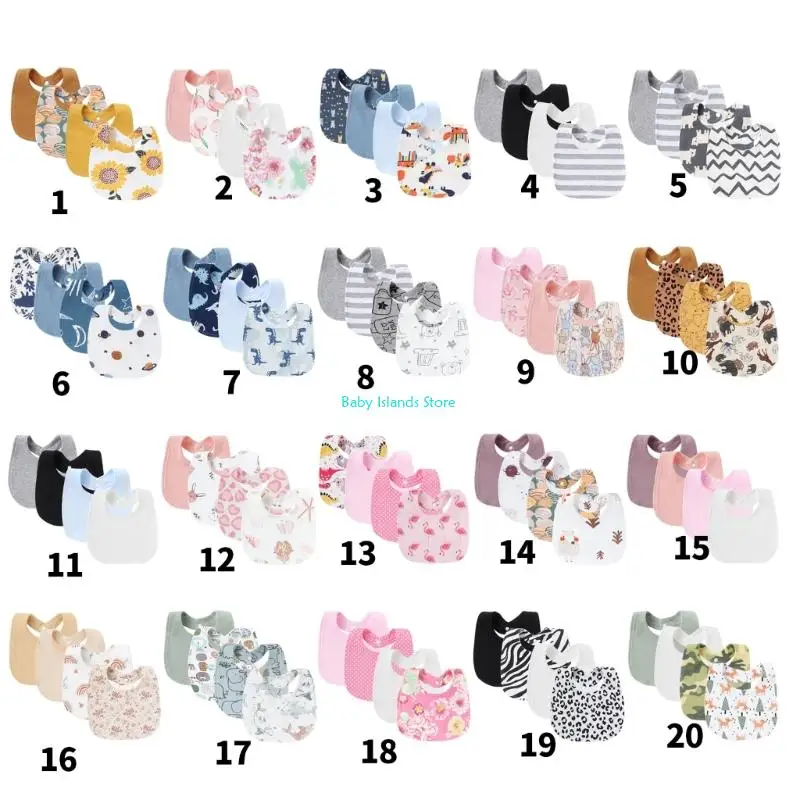 K92D упаковка из 4 шт., детское полотенце для отрыжки слюны, дышащий нагрудник для прорезывания зубов новорожденных