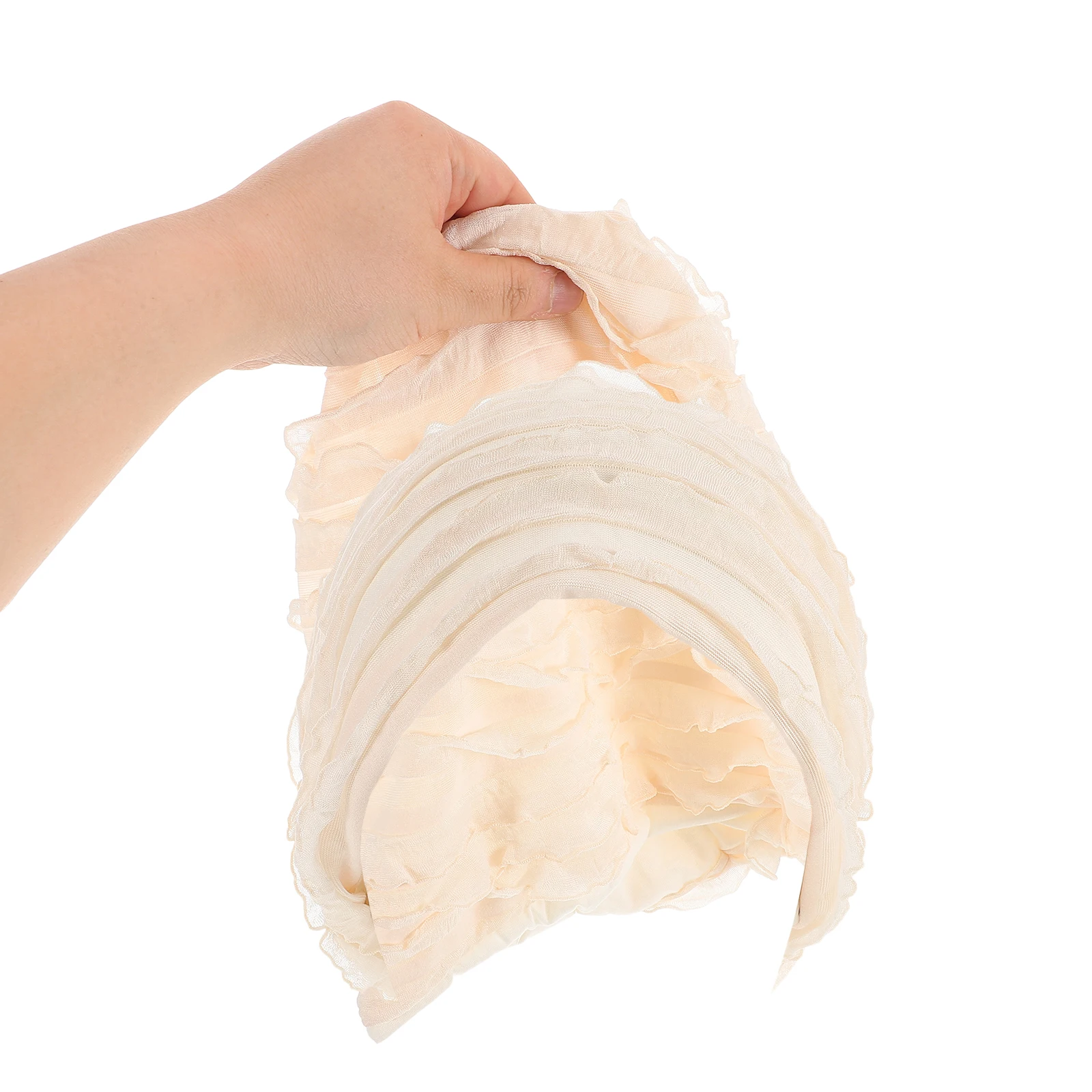 

Bonnet for Men Curly Hair Sleeping Elastic Hat Protector Beige Towel Wraps Miss