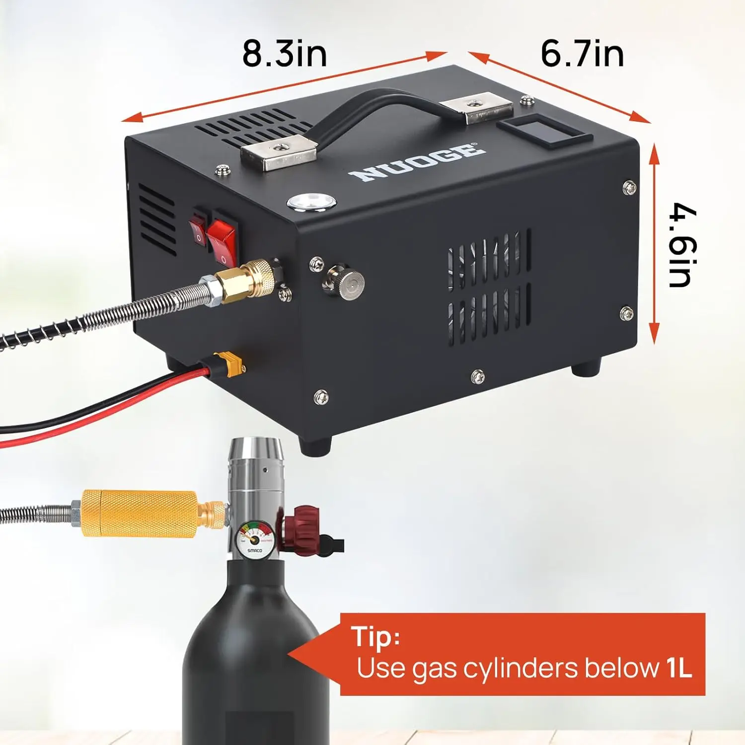 Pcp Air Compressor,4500Psi 30Mpa Powered by Car 12V DC or Home 110V AC W/Converter Paintball/Scuba Tank Compressor Pump