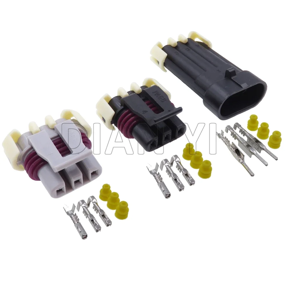 1 Set 3 Way Car Electrical Socket with Terminal  12129946 12059595 AC Assembly Auto Crank Engine Speed Sensor Wire Connector