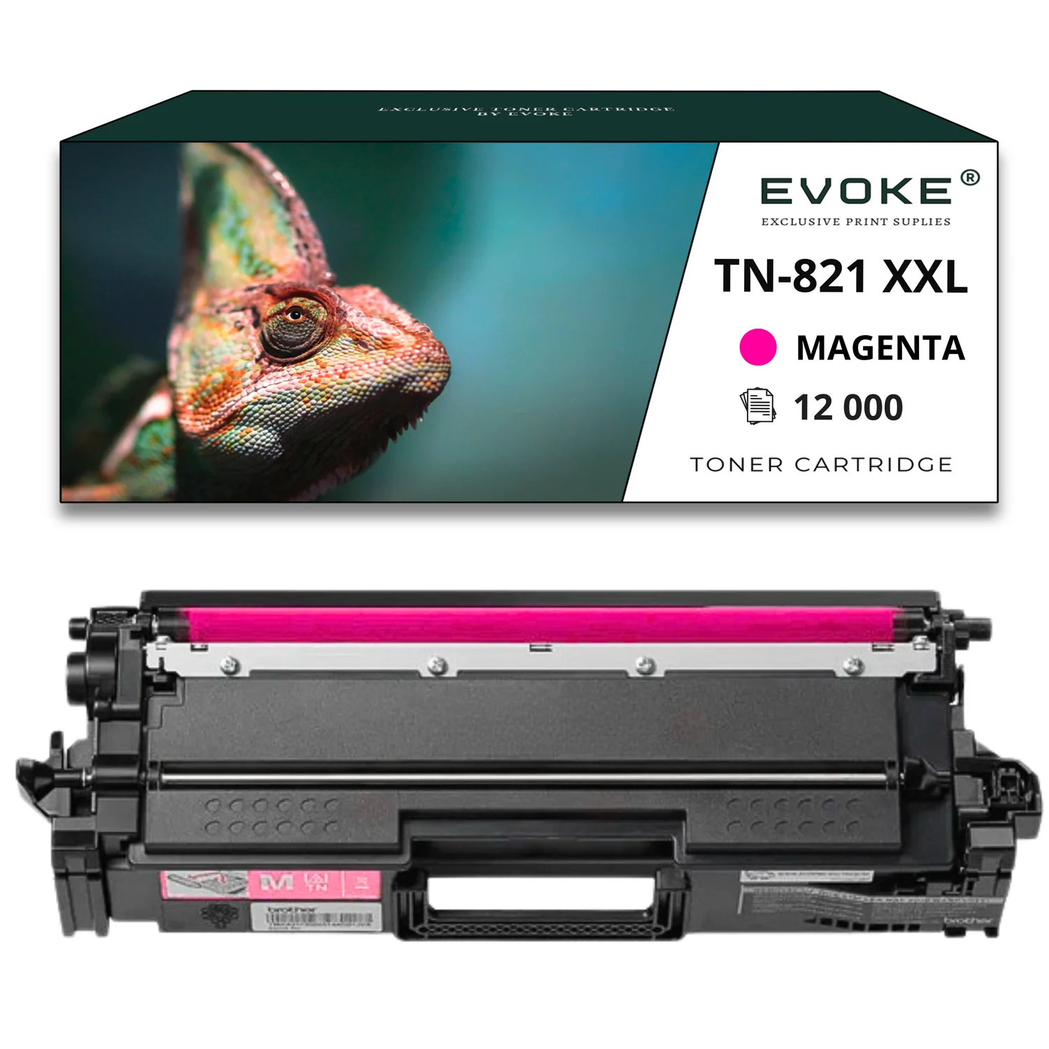 Evoke Compatibele Toner voor Brother Tn-821Xxlm Tn821Xxlm Tn-821 XXL Tn821 XXL Magenta 12000 Pagina's Mfc-L9630Cdn Hl-L9470Cdn L9670Cdn L9430