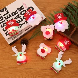 Christmas Decoration Supplies Luminous Brooch Badge Old Man Snowman Bear Christmas Gifts
