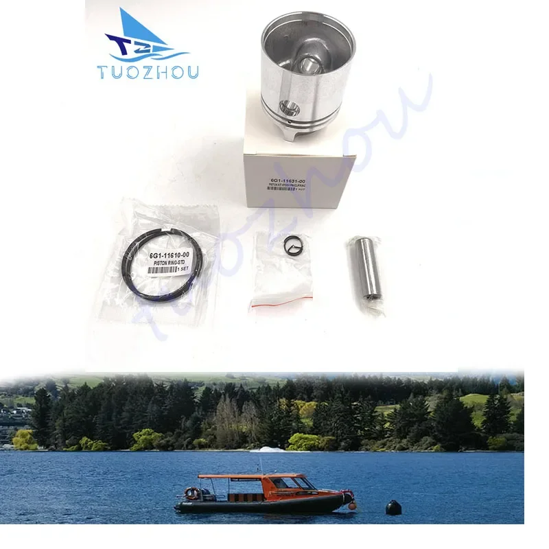 6G1-11631  For Yamaha Outboard Motor 2 Stroke 6HP 8HP  6G1-11631-00 Diameter 50mm Boat Accessories Piston with Ring STD Kit