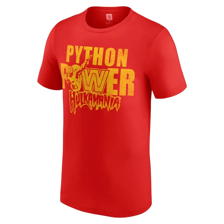 Men's Red Hulk Hogan 40 Years Python Power T-Shirt