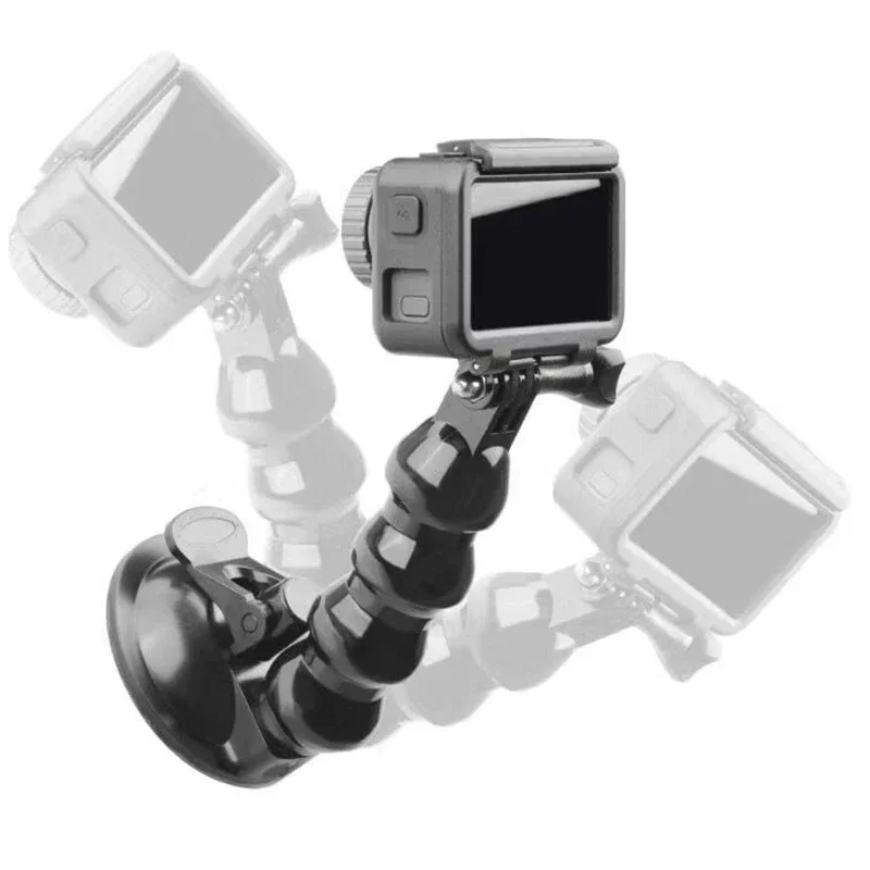 Flexível Gooseneck Car Mount Holder, Ventosa, GoPro Hero 12, 11, 10, 9, 8DJI, OSMO Ação 3, 4, iPhone 14, 15