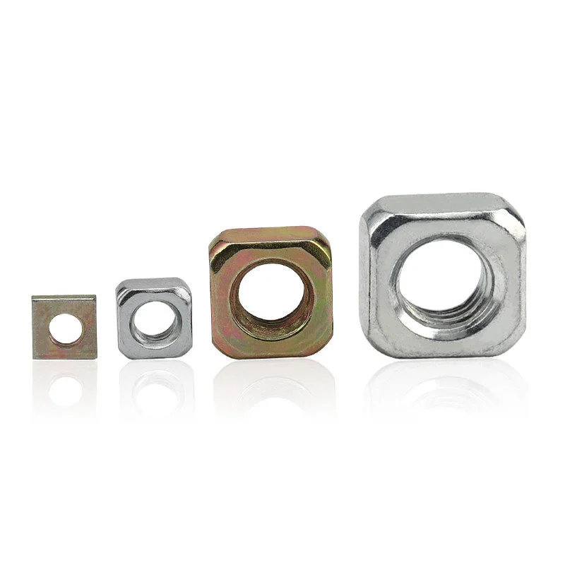 5-50pcs Square Nuts M3 M4 M5 M6 M8 Zinc-plated Carbon Steel Thin Square Nut Quadrangle Block