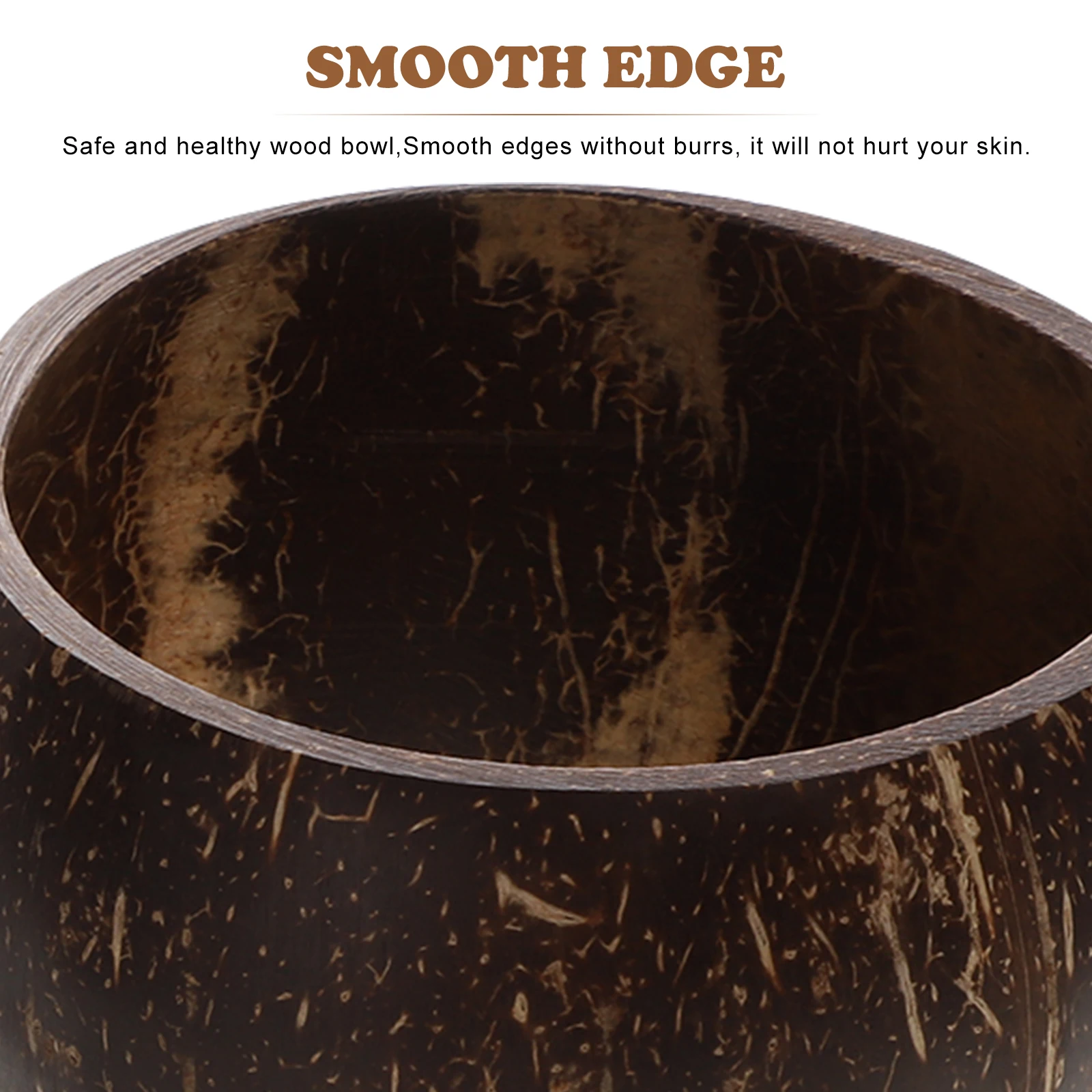 

1Set Coconut Shell Bowl Natural Material Safe Food Serving Bowl Salad Fruit Snack Dessert Holder Decorative Tableware