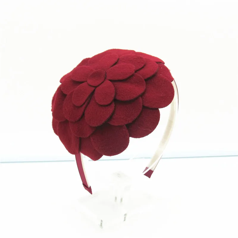 new fashion wool velvet flower hairband children fashion hair accessories with plastic band