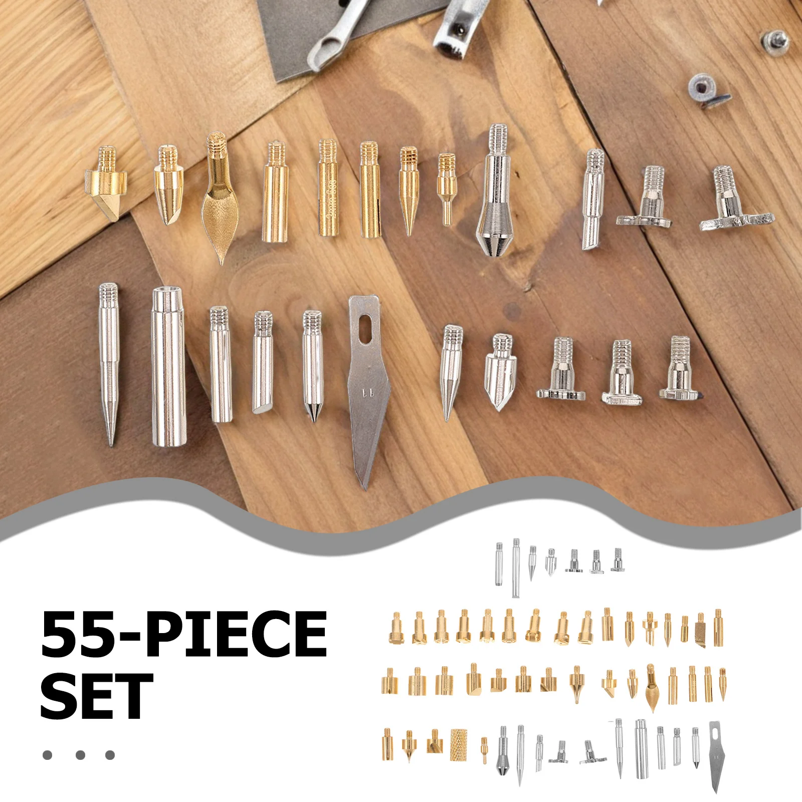 1 セットの彫刻ツール木工彫刻キット木材燃焼はんだごて焼成機交換用加熱チップ