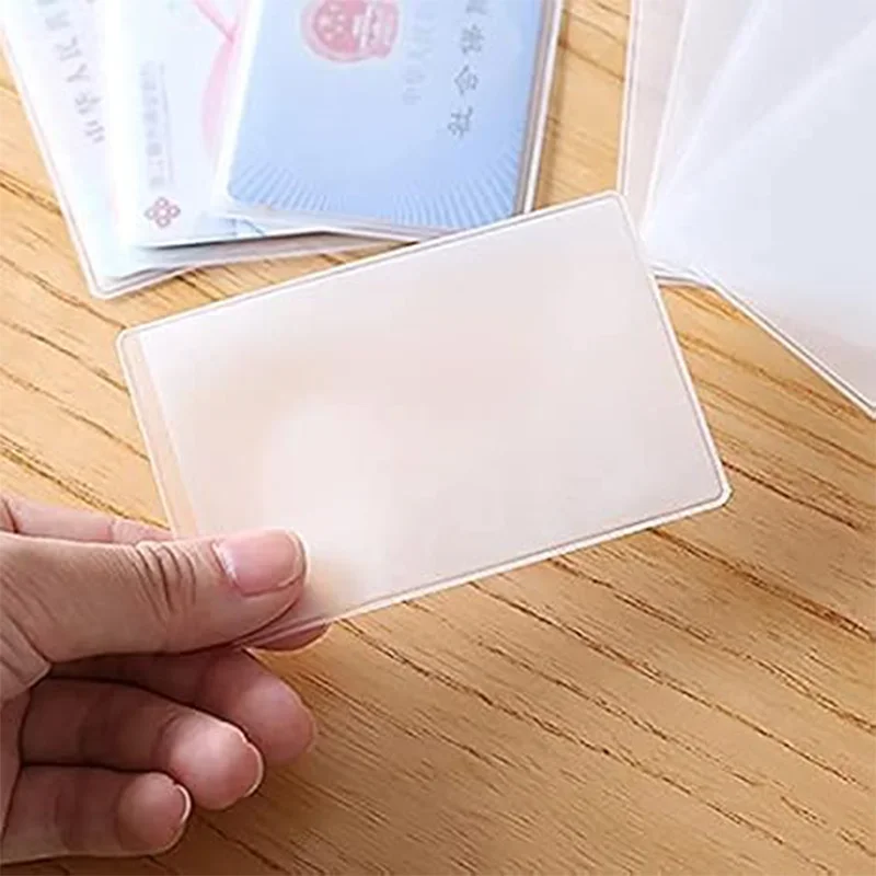 12PCS PVC Waterproof Transparent Card Holder Plastic Card Id Holders Case To Protect Credit Cards Card Protector Cardholder Bags