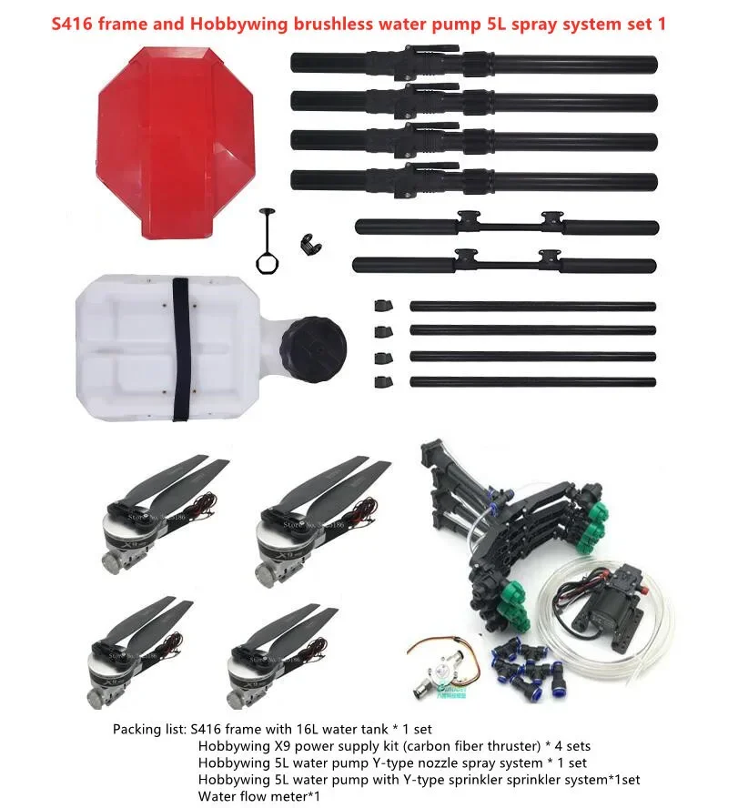 SANMOO S416 4-axis 16L 16KG Foldable 4-axis Agricultural Frame With Hobbywing X9 Power System And Spraying System