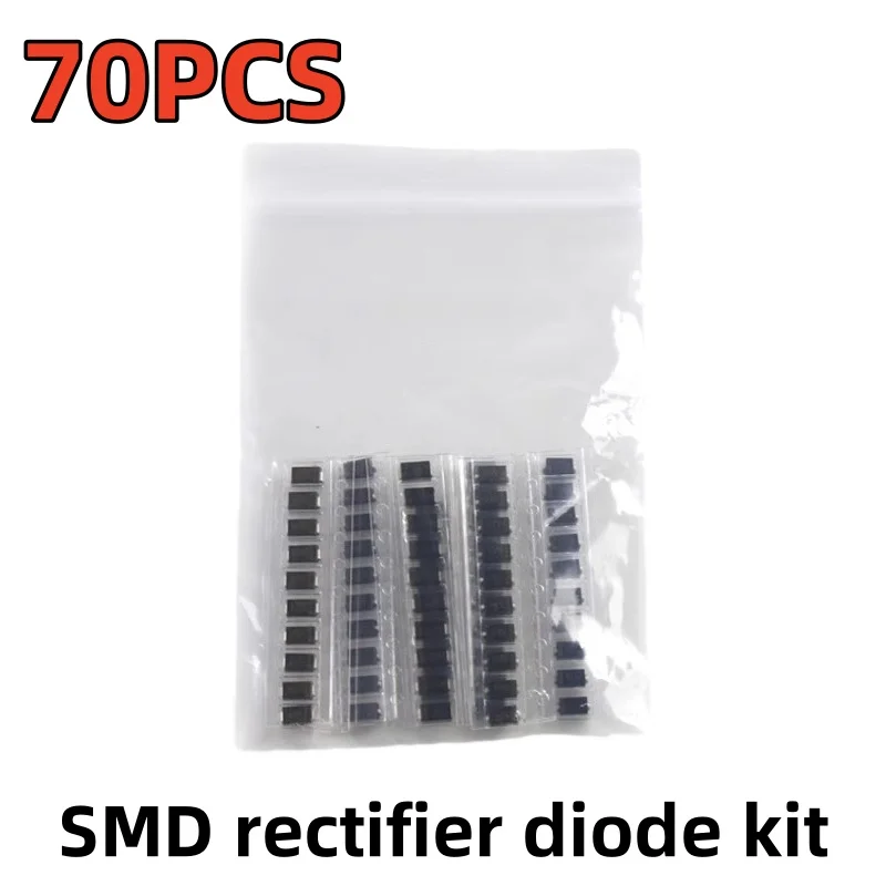 70PCS 7values * 10PCS SMD rectifier diode kit set M1 M2 M7 US1M RS1M SS14 SS34