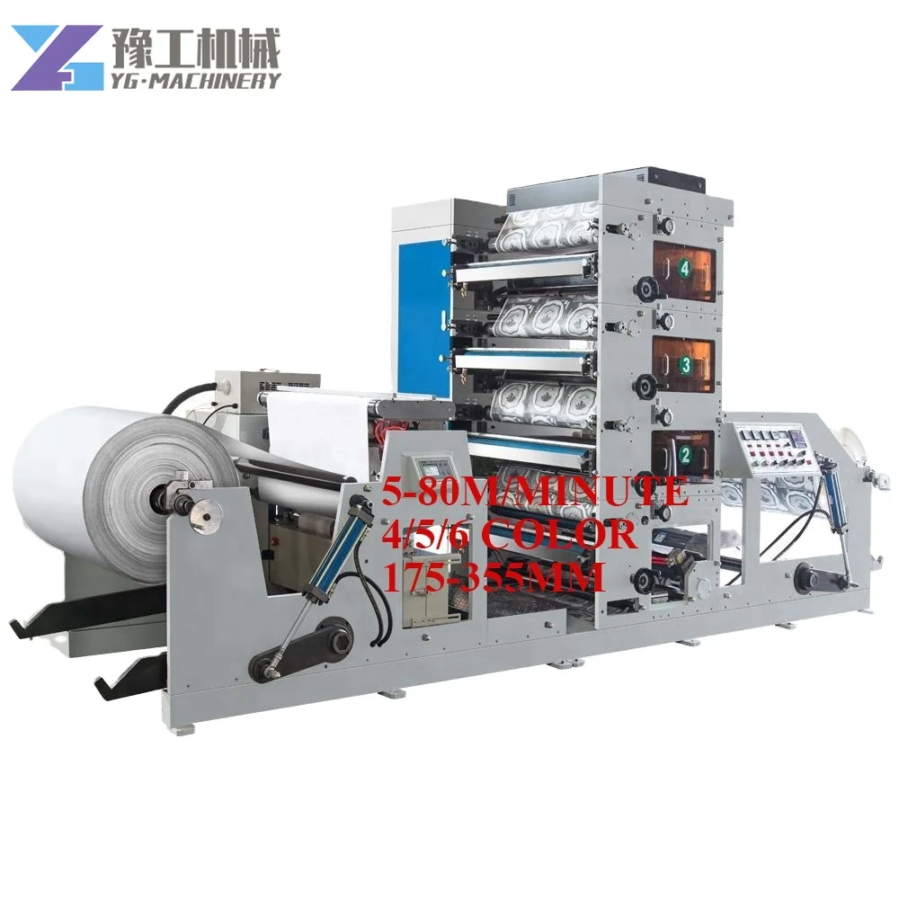 YG Latest Manufacturing Professional Roll To Roll Digital Label Printing Machine 4 Color Printing Machine with Rotary Sheeter