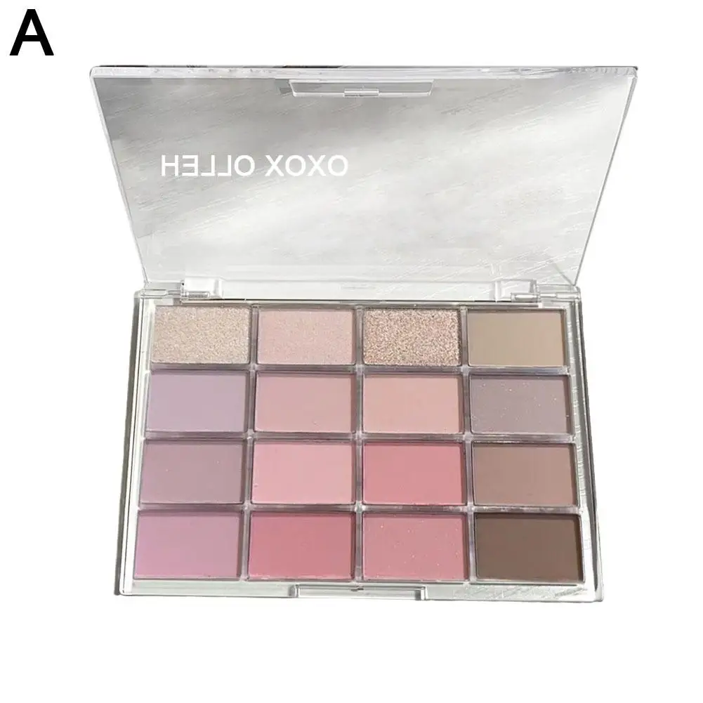 16 Colors Eyeshadow Palette Matte Pearlescent Low Saturation Palette Lasting Makeup Glitter Long Eye Pink Brown Shadow Eye T2H1