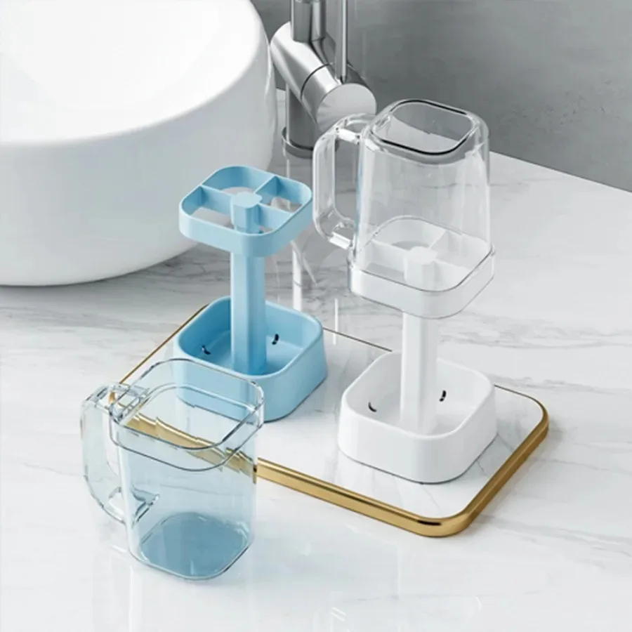 Toothbrush Holder Cup Set – 2-in-1 Mouthwash Cup & Organizer for Students, Couples & Bathroom Use – Compact & Practical - Image 2