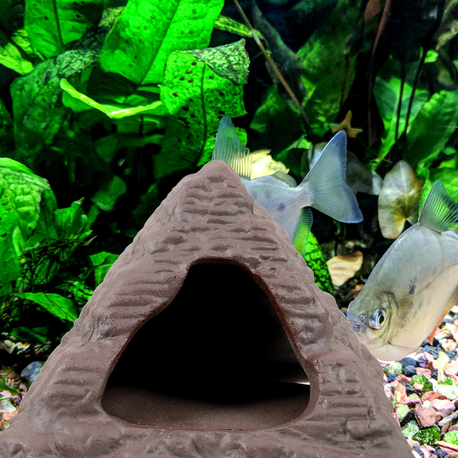 

Fish Tank Pyramid Decor No Harm Water Quality Reptile Cave Habitat Lifelike Gift Fish Tank Pyramid Aquarium Decor Castle
