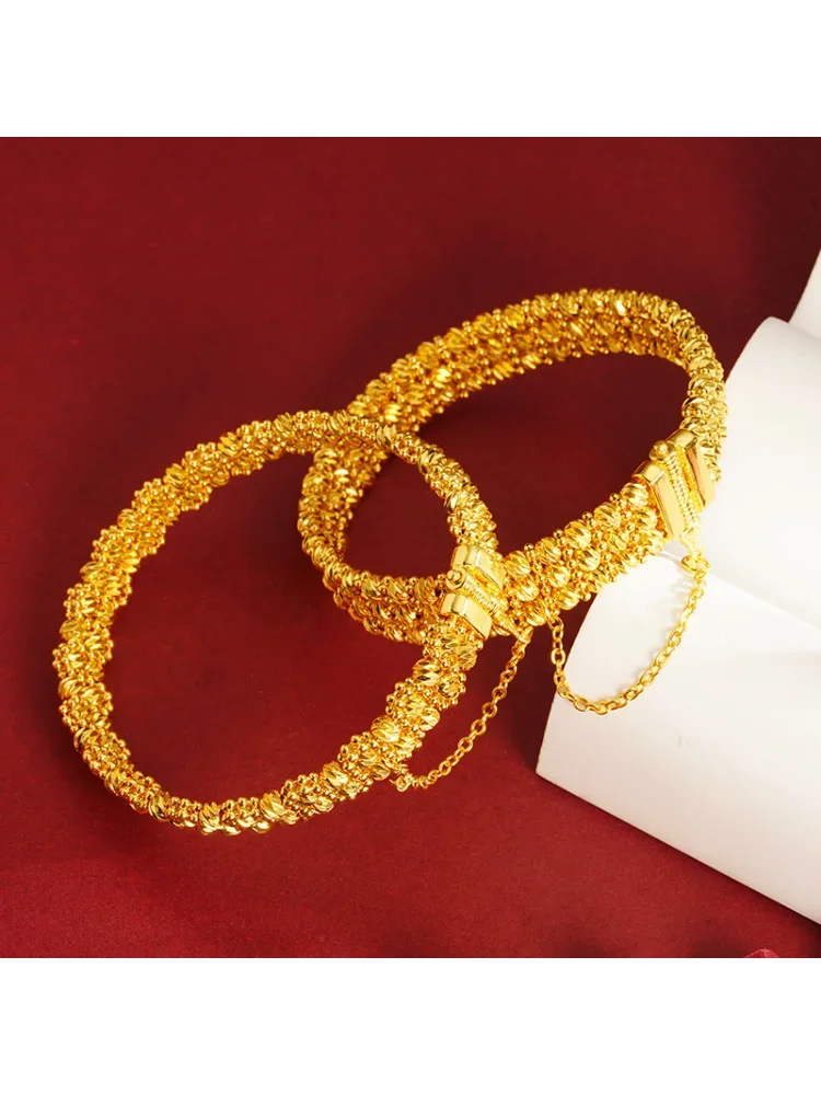 Luxe 24K 9999 puur goud echt goud dameskralen discoarmband meerlaagse armband - afbeelding 2