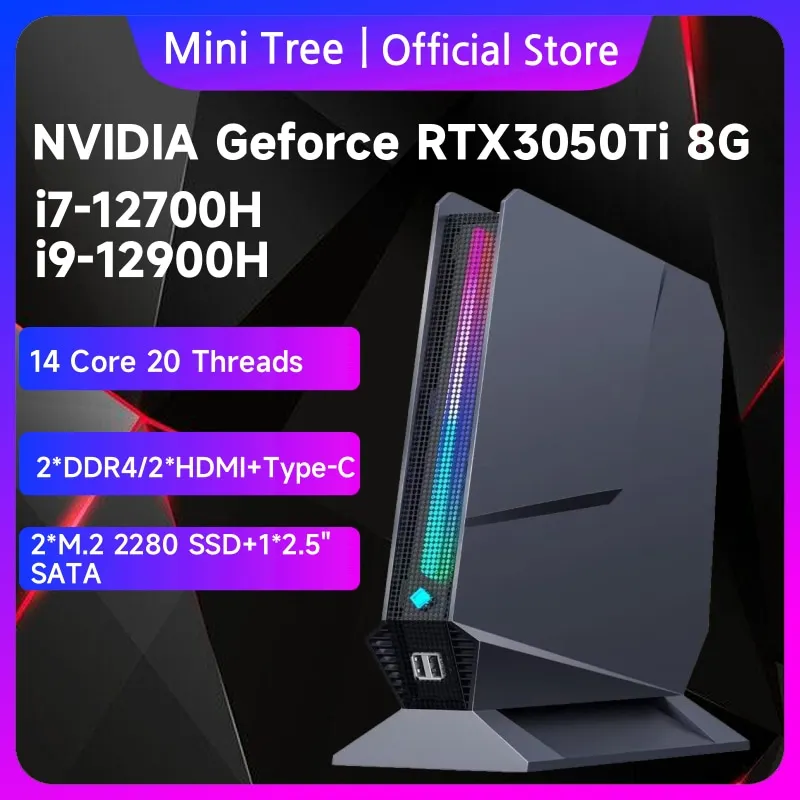 Intel Core i9 Gaming Mini PC 12900H 13900H RTX3050Ti 8G Windows 11 Desktop Gamer Mini Computer 14Cores 13Th Gen Office Mini PC