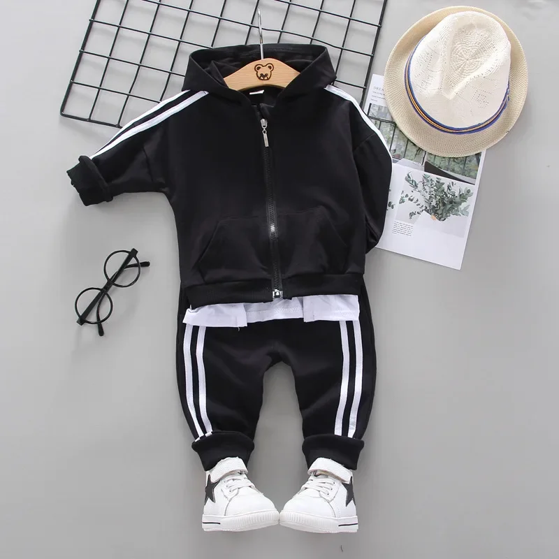 New Spring Autumn Baby Boys Clothes Children Girls Sports Hooded Jacket Pants 2Pcs/Sets Toddler Casual Costume Kids Tracksuits