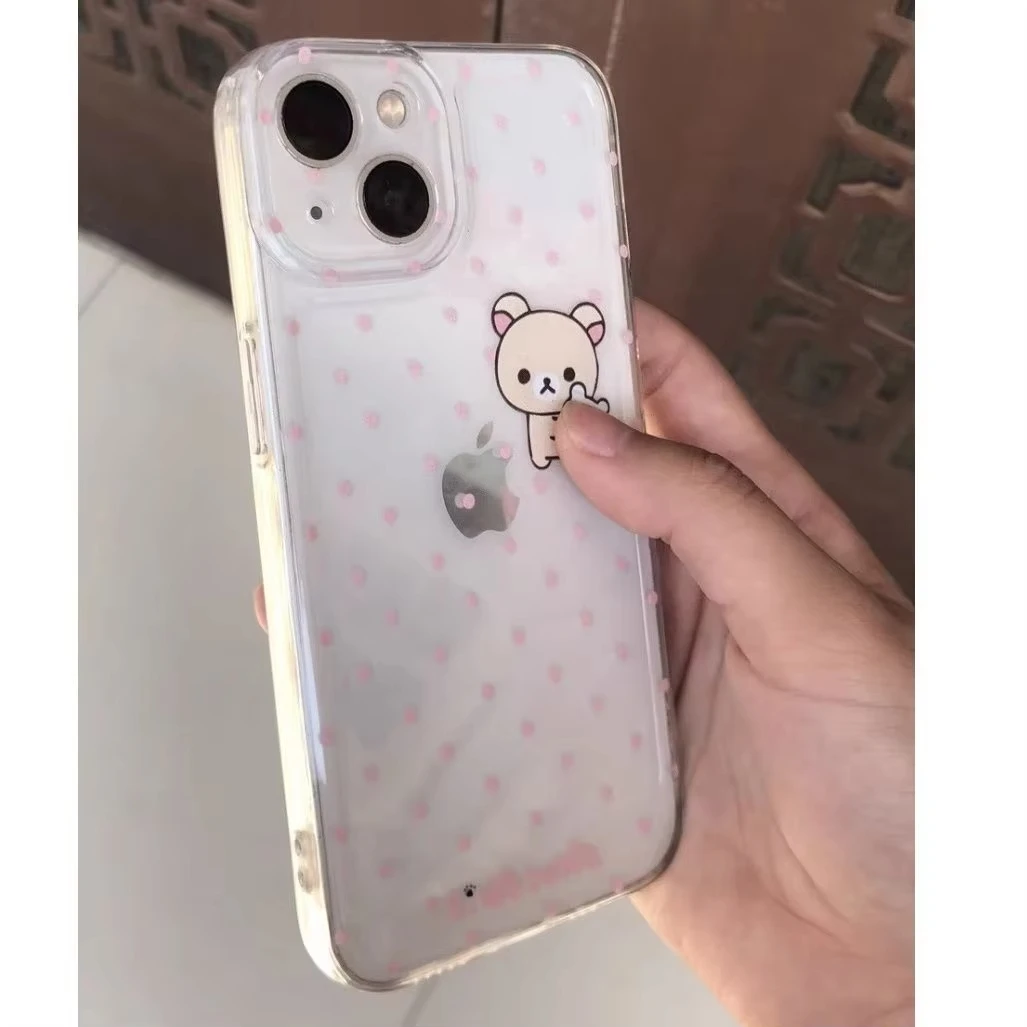 Pink Polka Dots R-rilakkumas Kawaii Phone Case For Samsung Galaxy A14 A15 S21 S22 S23 S24 FE Plus Ultra A25 A35 A52 A53 A54 A55 - náhled 6