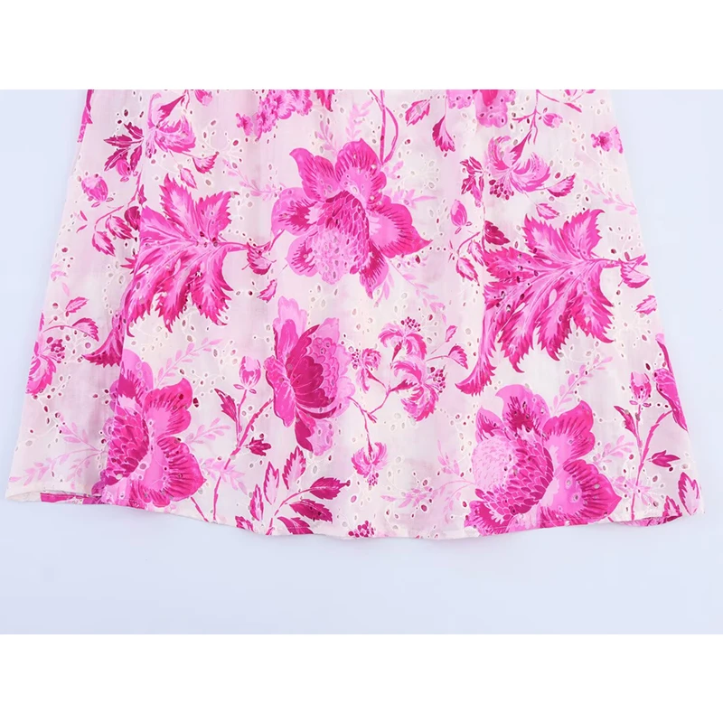 Boho Summer Dresses 2025 Women Sexy Hollow Out Embroidery Print A-line Midi Dress Holiday Backless Vestidos