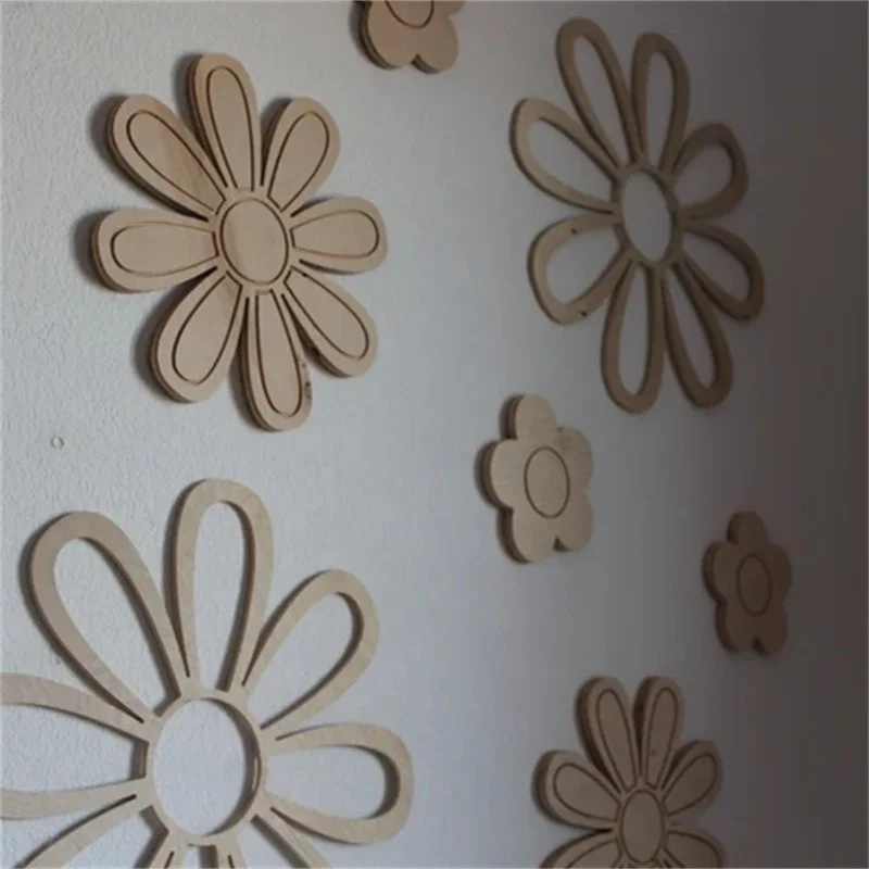Ins Wooden Daisy Wall Flowers Nursery Decor Boho Nursery Kids Room Wall Decor Farmhouse Bathroom Decoration, Housewarming Gift view 5