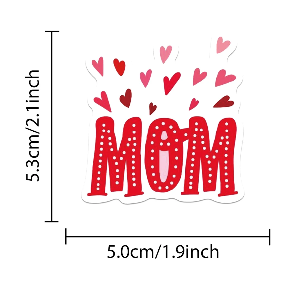 50pcs Happy Mothers Day Stickers Aesthetic Decals Gifts For Mom Grateful Mother Thanksgiving Phrase Computer Notebook Sticker