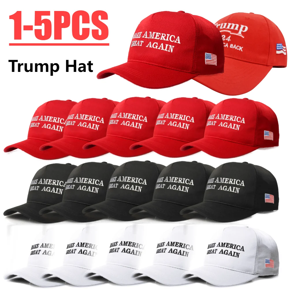 1-5PCS Trump Hat 2024 Donald Trump MAGA Hat American Trucker Hat Great Again Make America Great Again Adjustable Baseball Cap