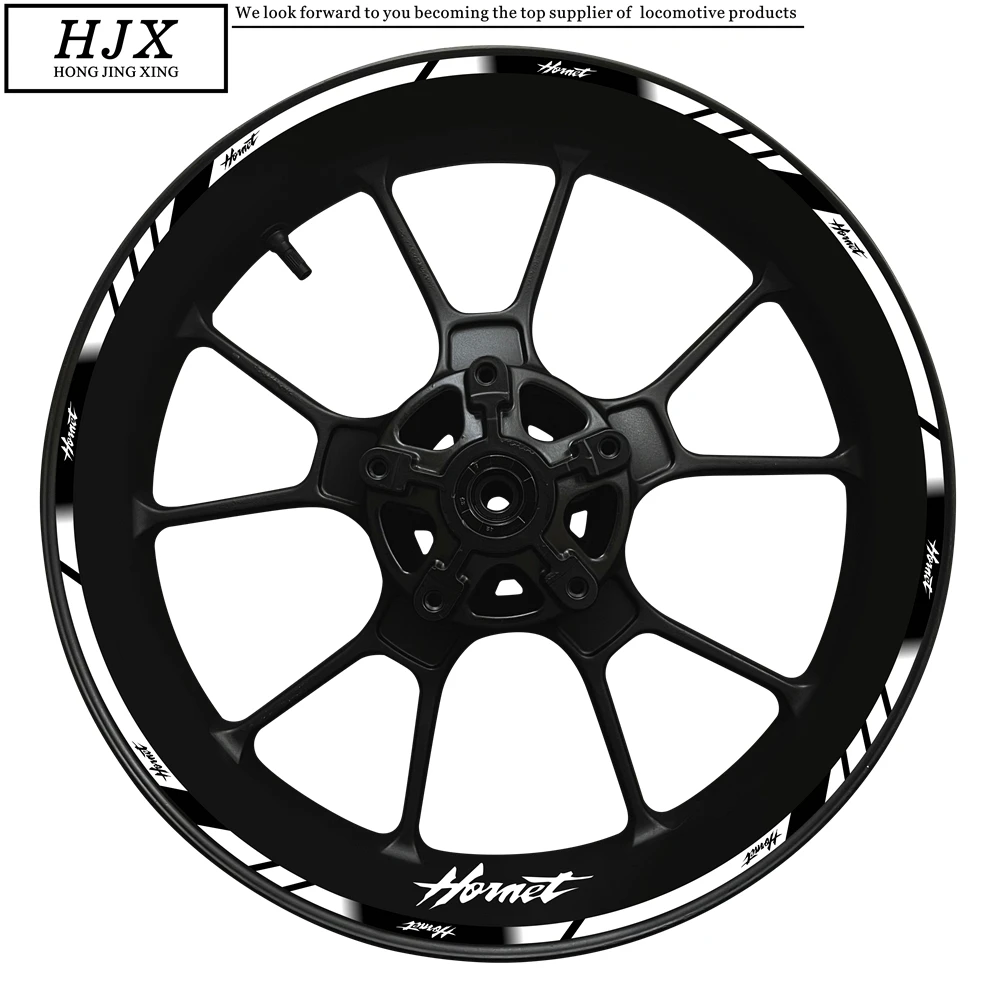 For Honda Motorcycle 17 Inch Wheel Hub Decal Decoration Set CB 250 400 600 919 1000 R F Hornet Rim Logo Reflective Sticker