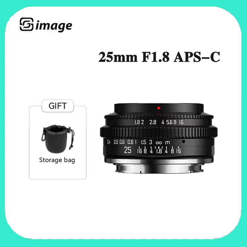 SGimage 25mm F1.8 Fixed Portrait Lens for Sony E, Fuji X, Canon RF/EF-M, M4/3, Nikon Z, Leica/Sigma/Panasonic L Mount Cameras