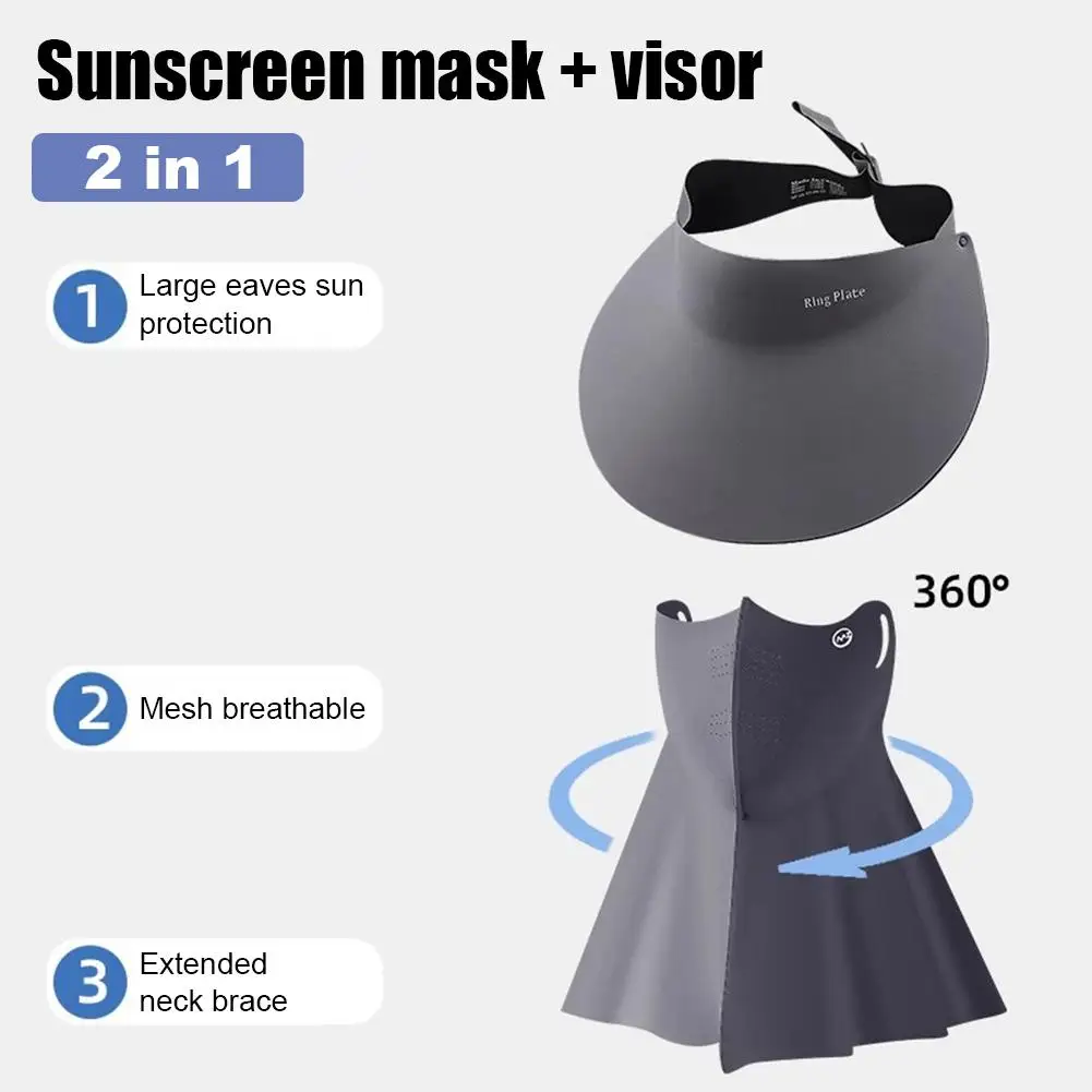 UV-Gesichtsbedeckung für Damen, Sommer-Gesichtsbedeckung UPF 50+, Nackenschutz, Sonnenschutz, UV-Schutz, Radfahren, atmungsaktiv und Sonnenschutz – Detail 12
