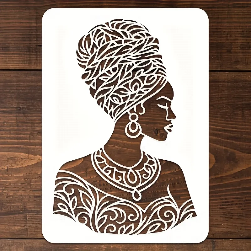 A4 29 *21cm African women DIY Stencils Wall Painting Scrapbook Coloring Embossing Album Decorative Paper Card Template,wall
