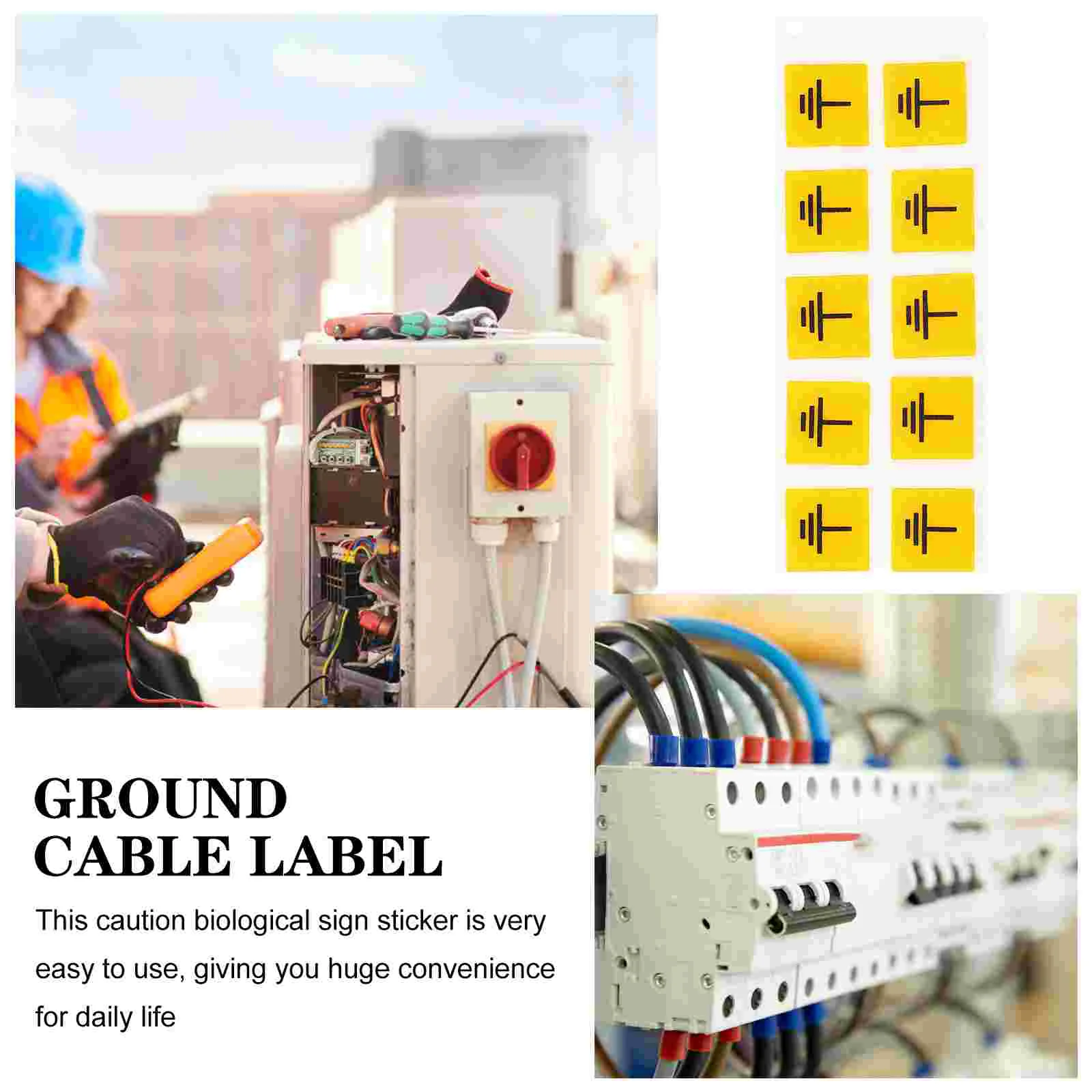Pegatinas eléctricas de puesta a tierra, 10 piezas, etiquetas de tierra, Panel de maquinaria, señal de seguridad, producto de advertencia para bebé