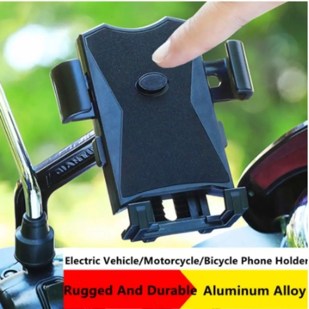 Black Motorcycle Mobile Phone Holder Waterproof Rotatable Sunscreen Phone Stand Shockproof Phone Bracket