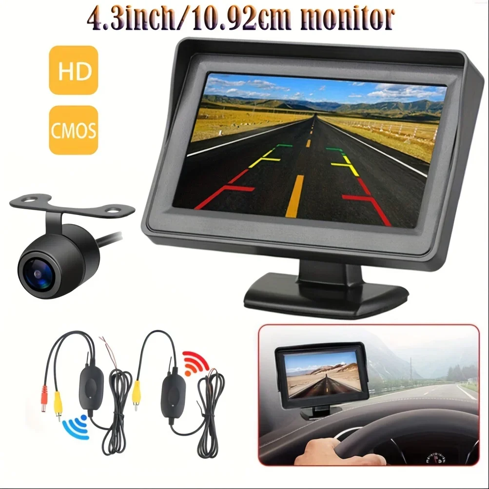 

Wireless 4.3inch Backup Camera Monitor Set Car Rear View Display Reverse Parking System