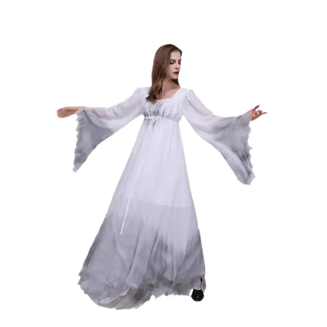 أزياء الهالوين الاسمية لفة بلانج الأبيض شبح العروس مرحلة الأداء الملابس تأثيري يتوهم الدكتور المرأة العرقية... #4