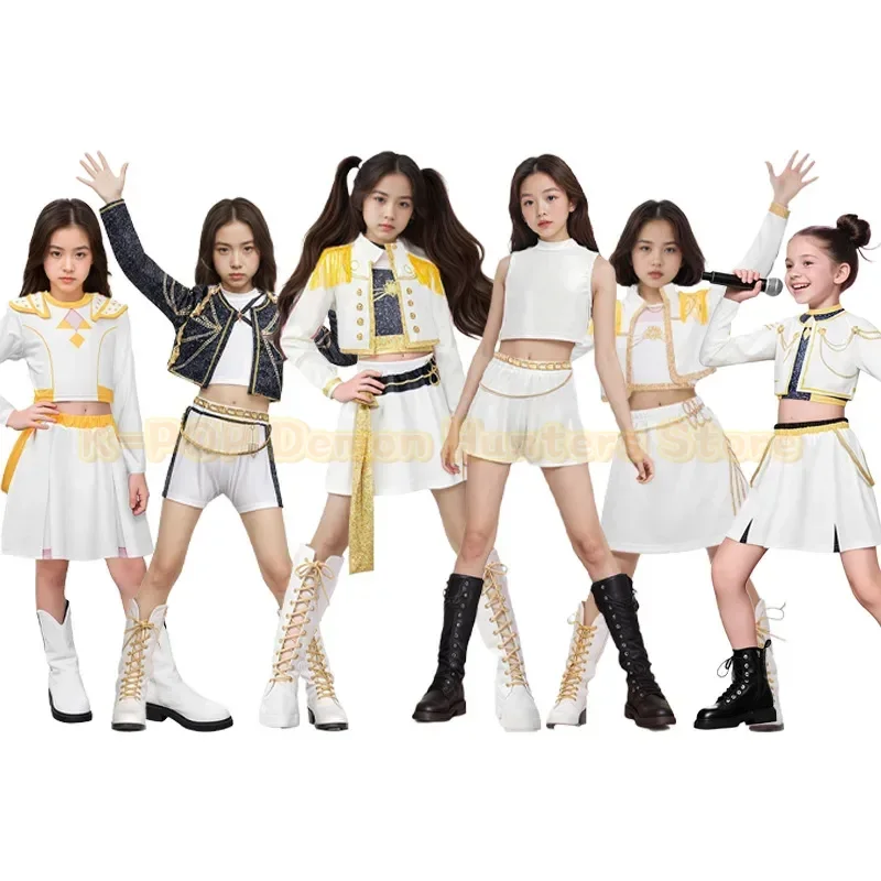 3Pcs Kpop Demon Hunters Costume Rumi Singer Dance Dress 3D Print Girls Halloween Christmas Costumes Cosplay Fancy Stage Outfits