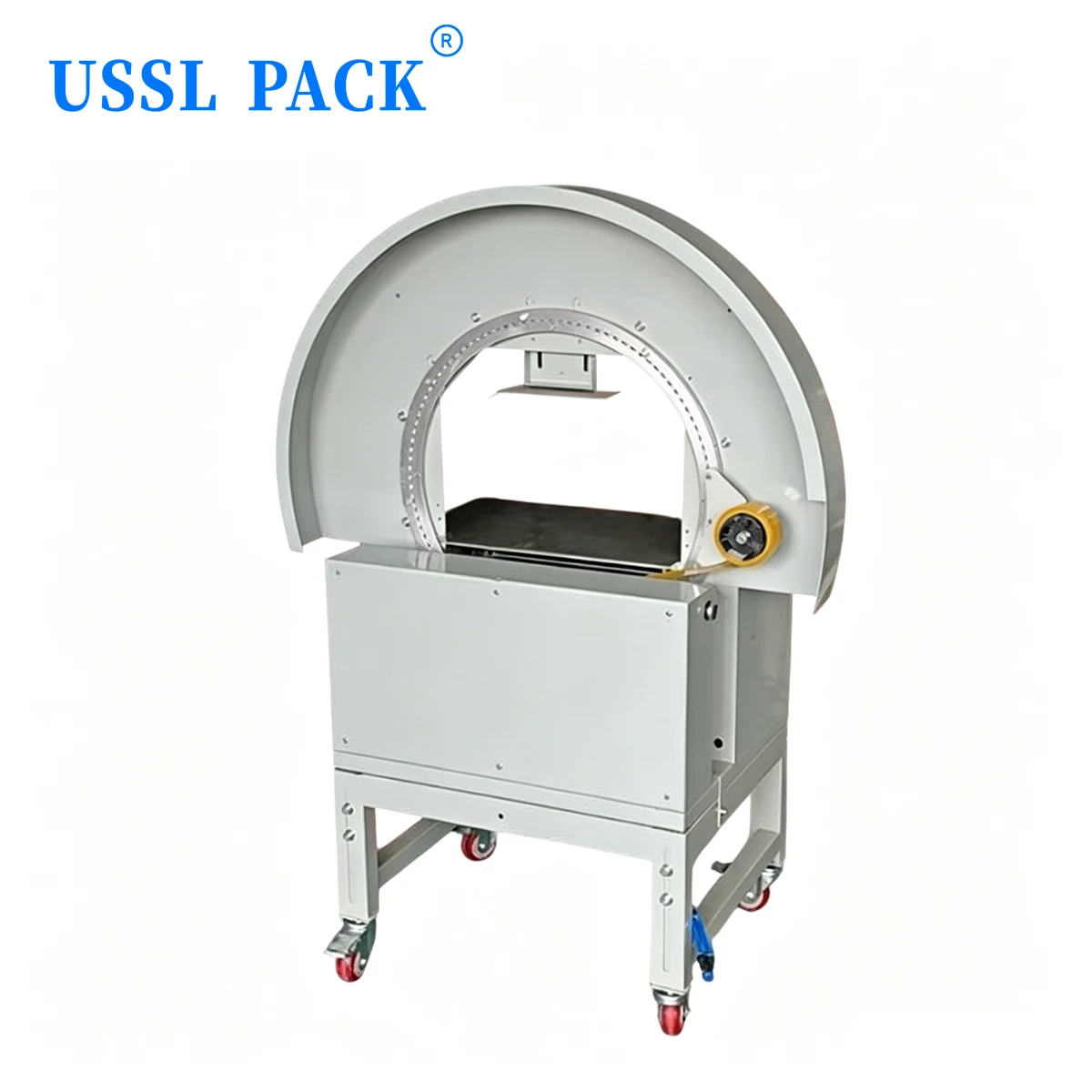 KPW-50 Cartons Metal Profiles and Construction Materials Packaging Industrial Ring-Type Adhesive Tape Wrapping Machine