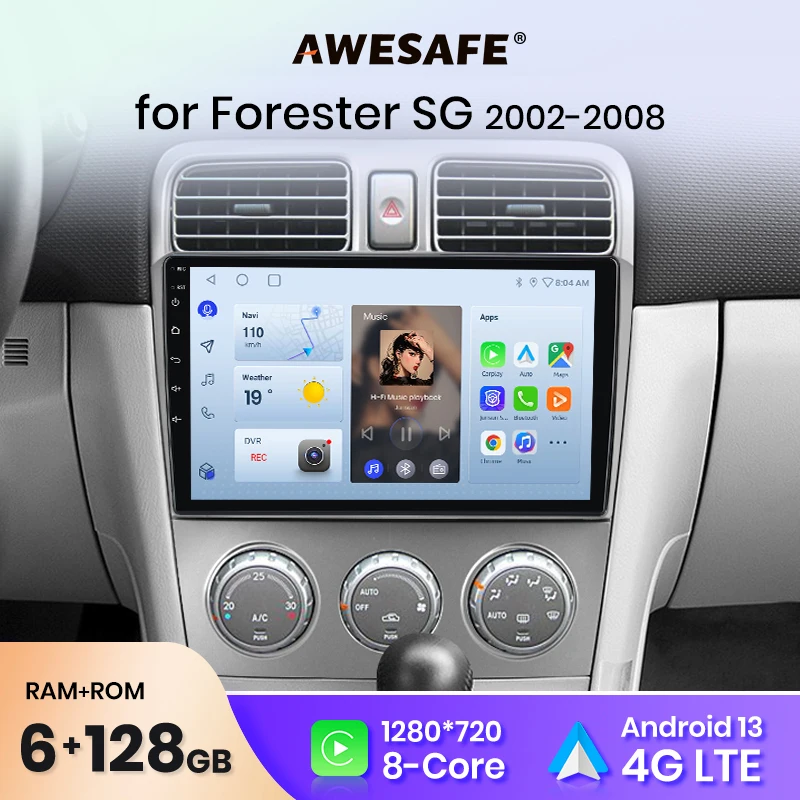 AWESAFE PX9 Plus Car Radio For Subaru Forester SG 2002 - 2008 wireless CarPlay Android Auto No 2 din 2din DVD