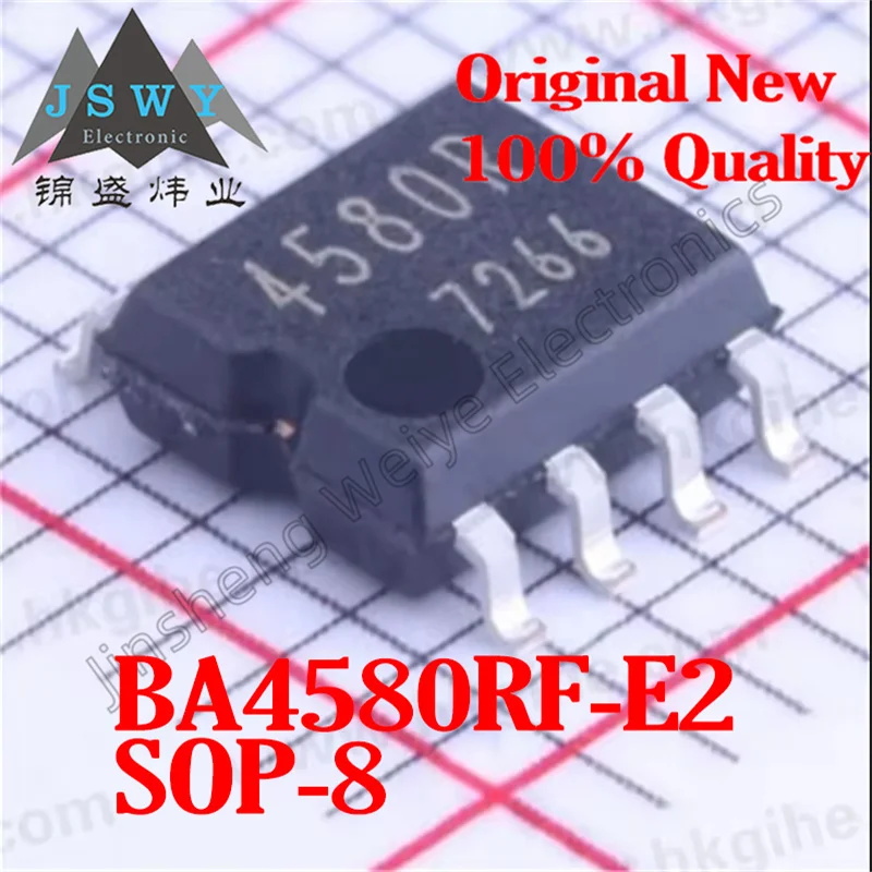 (50/500pcs)  BA4580RF-E2 4580R SOP-8 Operational Amplifier Brand New, Genuine, In Stock