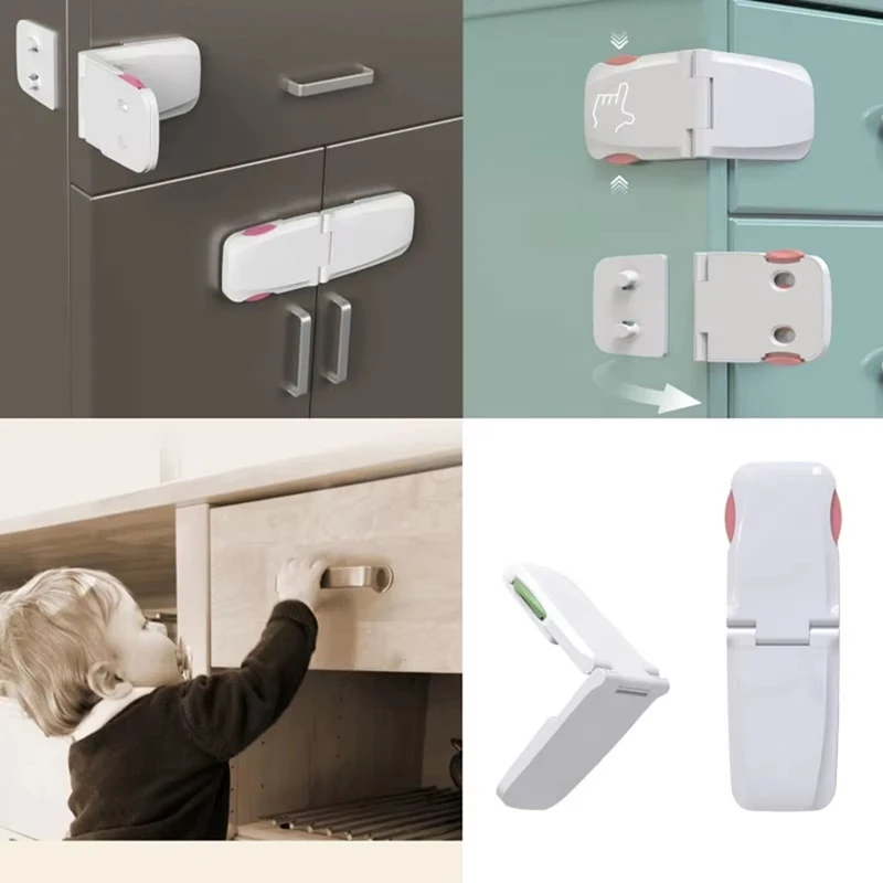 ABNO-Child Safety Drawer Lock,Double Use Right Angle Cabinet Door Protector, Multi-Function Plastic Buckle For Child Proofing