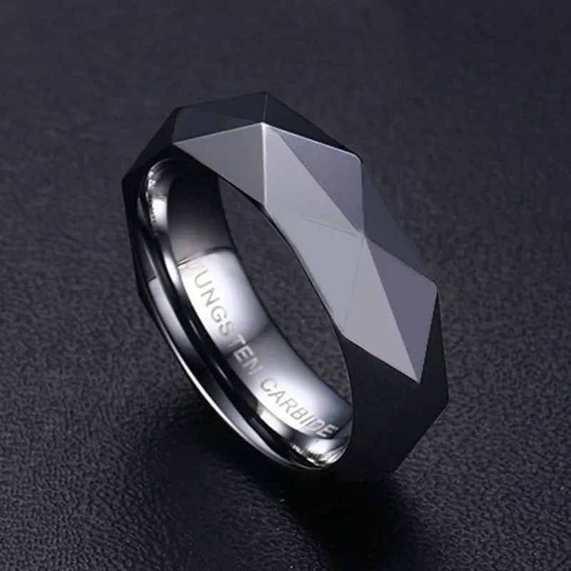 Three Colors Gold/Rose Gold Color Male Tungsten Carbide Ring Highly Polished Shining Wedding Engagement Party Ring for Men