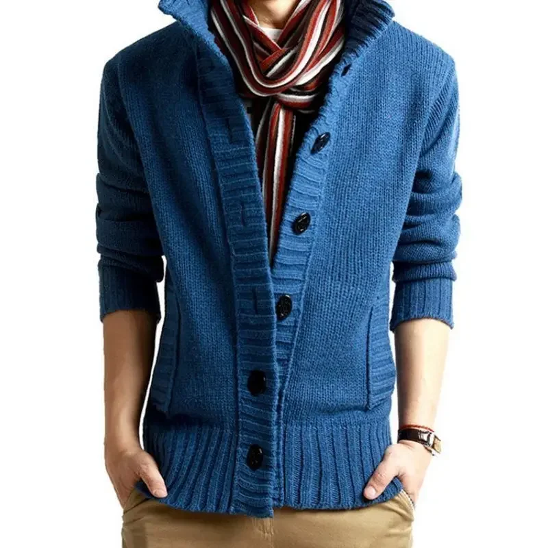 Long Sleeve Sweater for Men Korean Style Knit Cardigan Man Solid Color Coats Fashion Cheap Casual Woven Top Designer Original