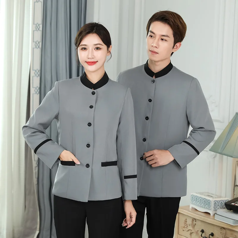 Women's Long-Sleeved Work Clothes Autumn and Winter Clothing Property Guest Room Hotel Cleaning Aunt