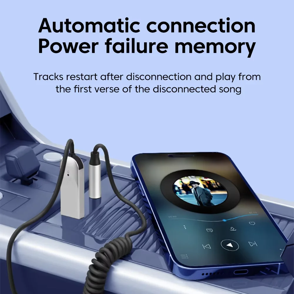 บลูทูธ 6.0 เครื่องรับสัญญาณ Dongle USB ถึง 3.5 มม.แจ็คเครื่องเสียงรถยนต์ Aux Bluetooth ชุดแฮนด์ฟรีสําหรับตัวรับสัญญาณรถยนต์ BT ส่ง